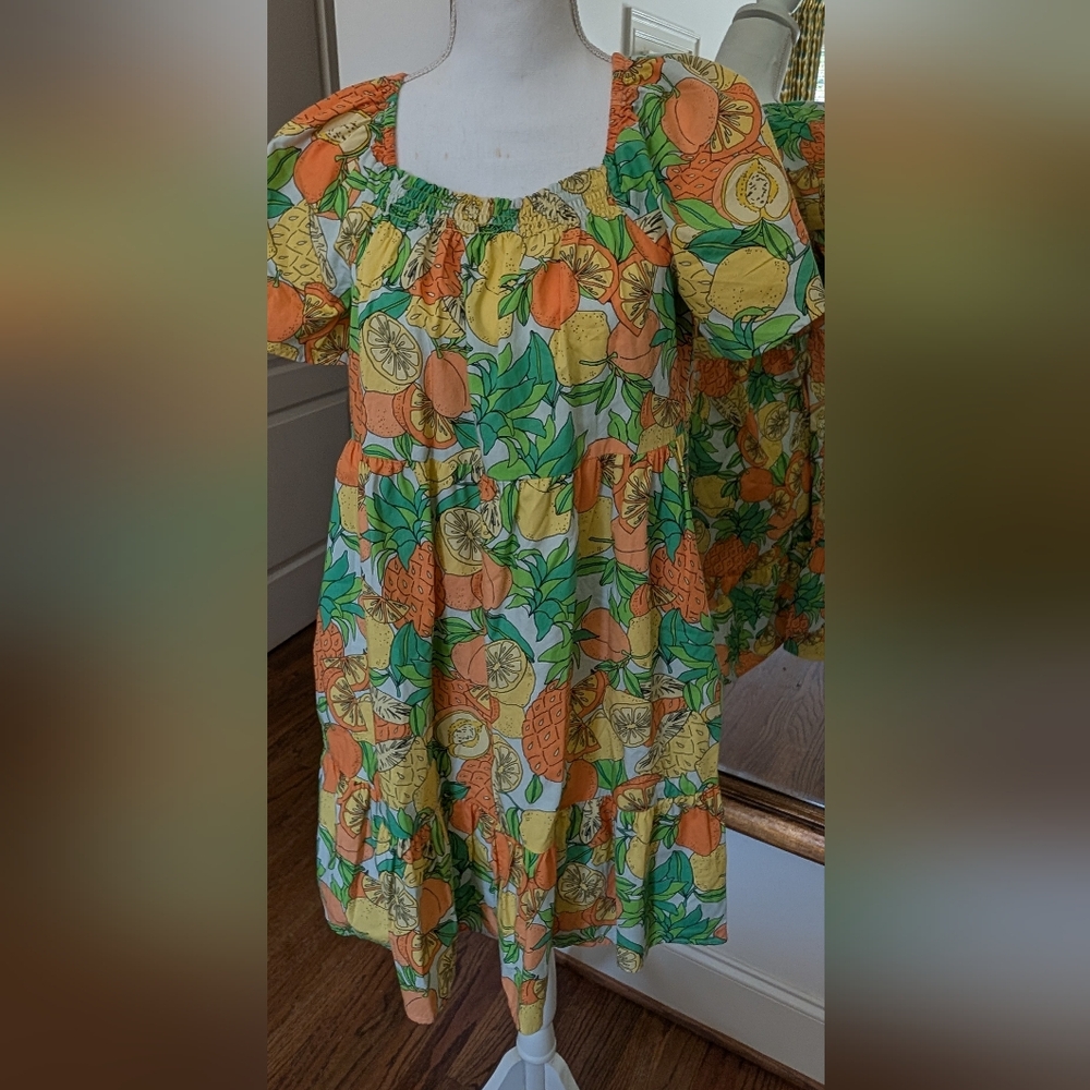 Tropical Citrus Midi Dress
